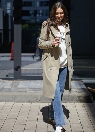 SS Classic Style Lace-up Coat Light green