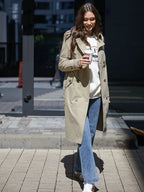 SS Classic Style Lace-up Coat Light green