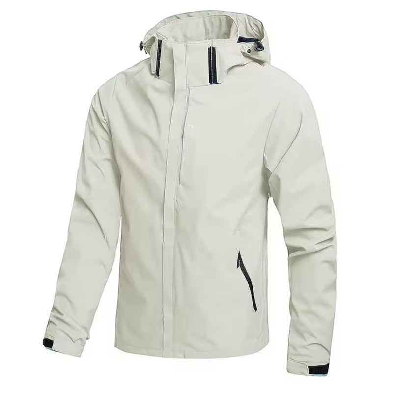 Men's Windproof Outdoor Thin Jacket White