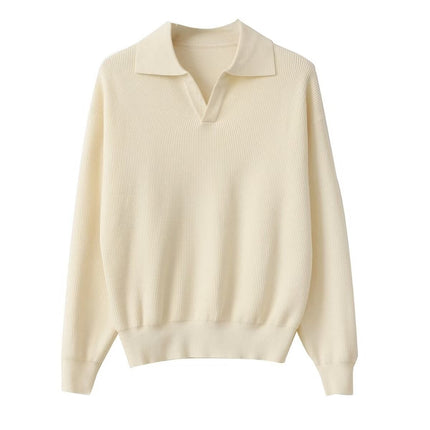 Men's Loose Long Sleeves Sweater Apricot