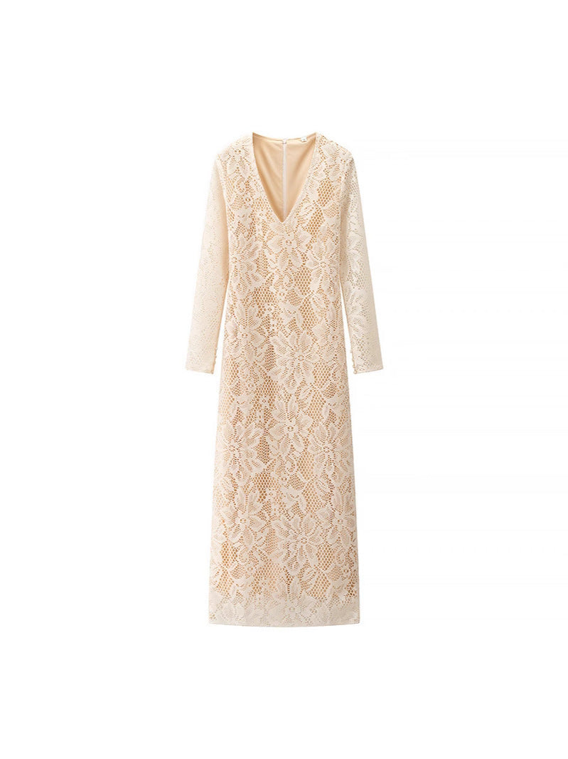 Sexy Style Mesh Lace Hollow Dress
