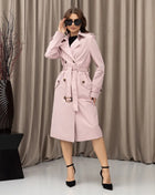 SS Classic Style Lace-up Coat Pink