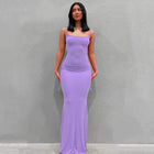 Casual Slim-fit Sling Long Dress light purple