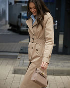 SS Classic Style Lace-up Coat Khaki