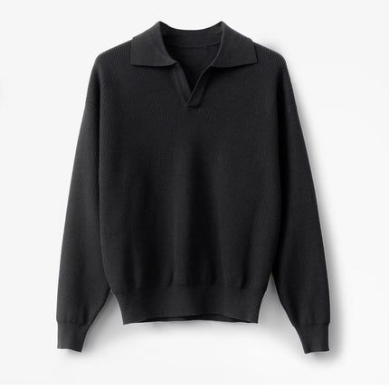 Men's Loose Long Sleeves Sweater Black