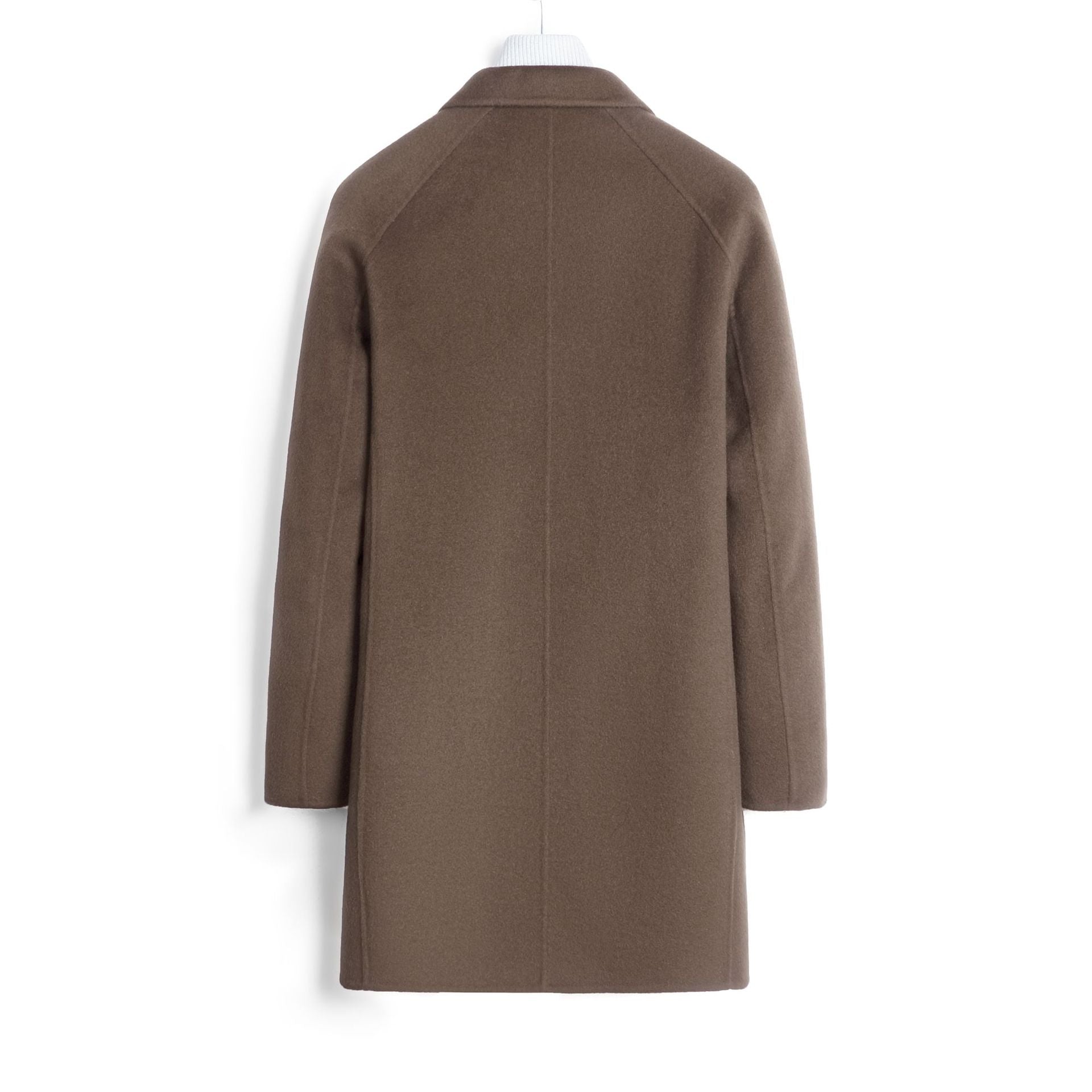 Male Worsted Wool Mid-length Slim-fit Coat