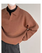 SS Men's Loose Sweater Brown