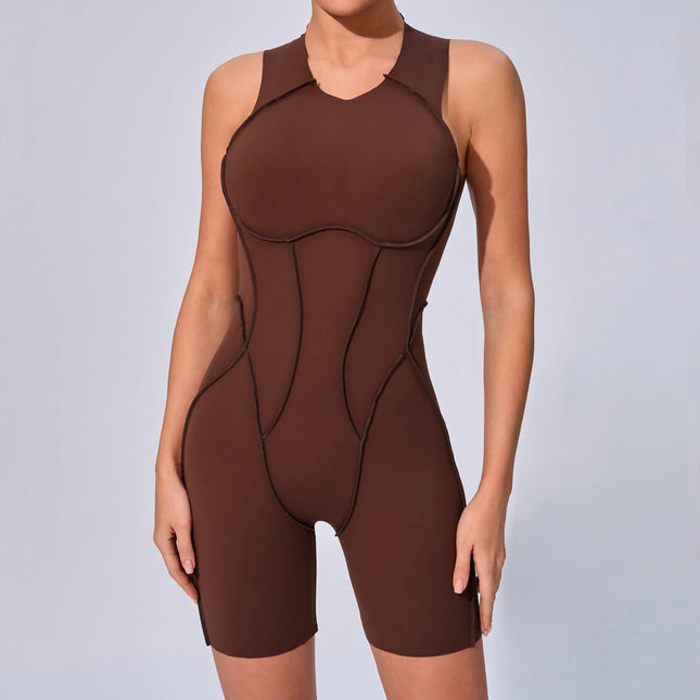 Padding Sporty Jumpsuit Sportswear Brown