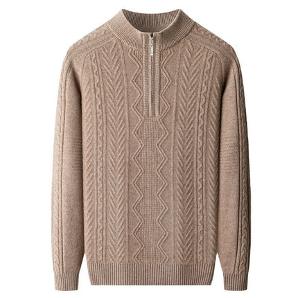 All Wool Men's Half Zipper Sweater