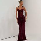 Women's Ribbon Slim-fit Sheath Dress Wine red
