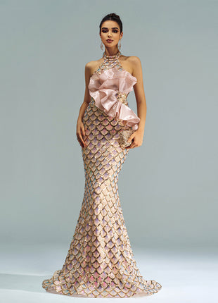SS Mermaid Evening Dress champagne