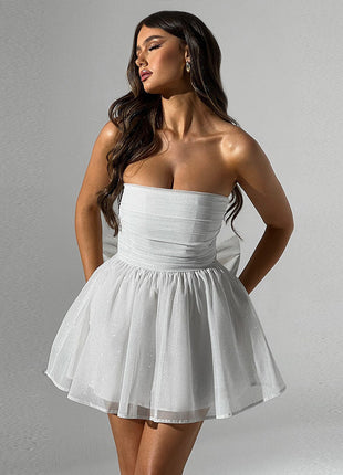 SS Back Bow Dress Silver