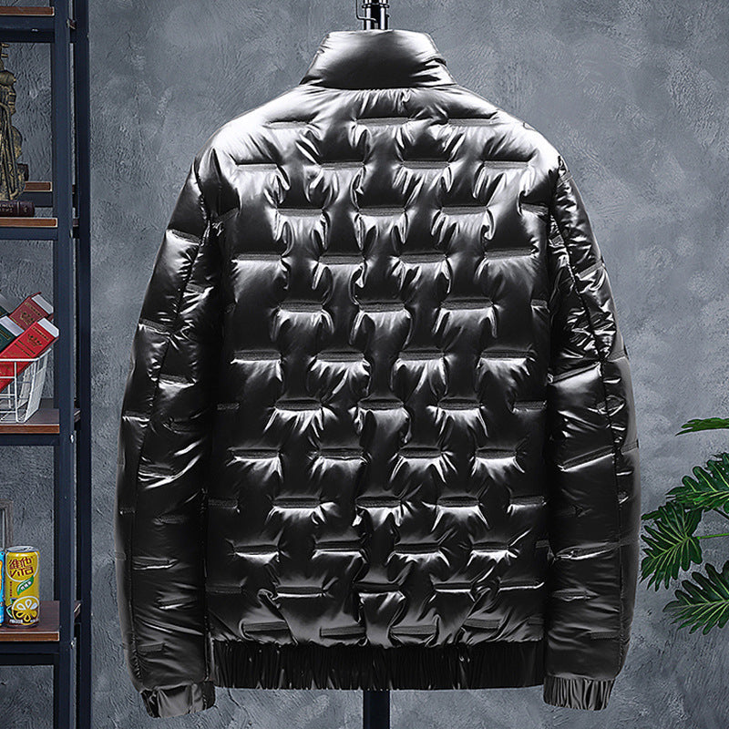 Men's Glossy Stand-up Collar Casual Jacket