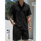 Single Suite Men's Shirt And Shorts Two-piece Set Black