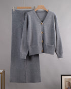 SS Cardigan Sweater Suit Grey One size