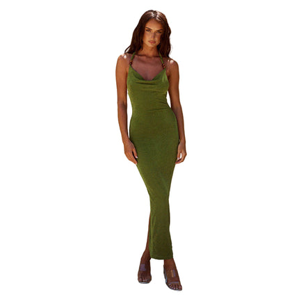 Backless Sheath Dress Green