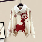 All-matching Knitted Sweater Skirt Two-piece Set white sweater