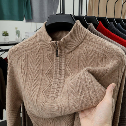 All Wool Men's Half Zipper Sweater