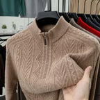 All Wool Men's Half Zipper Sweater