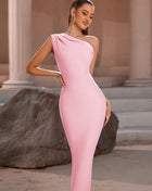 SS One Shoulder Dress Pink