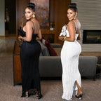 Lace Corsage Backless Sling Dress
