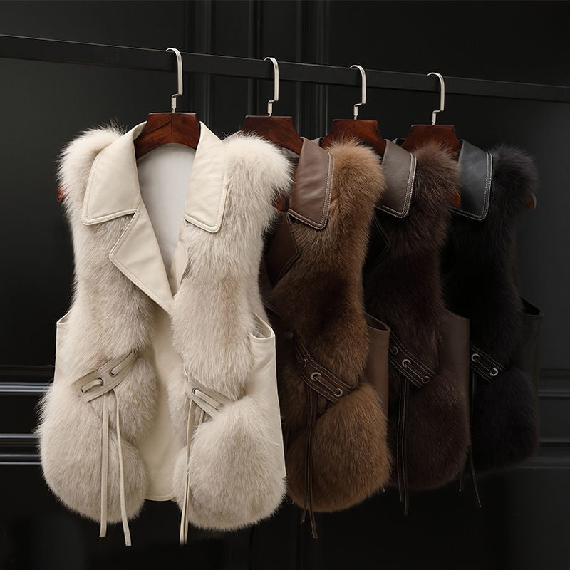 Women’s Patchwork Winter Fox Fur Jacket Women