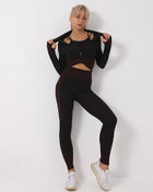 SS 3PCS Yoga Set Fuchsia black