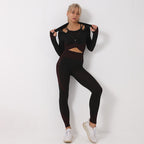 SS 3PCS Yoga Set Fuchsia black