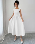 SS Waist Skirt Dress Beige