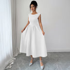 SS Waist Skirt Dress Beige