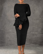 SS Sheath Bell Dress Black