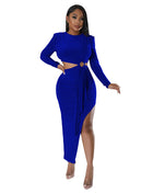 SS Waist Dress Color blue