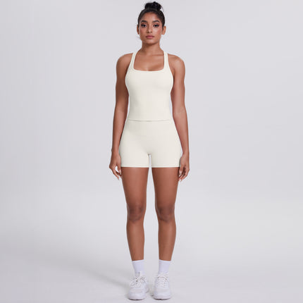 Brushed Outdoor Running Yoga Suit creamy white