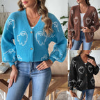 Halloween Loose Casual Button Sweater