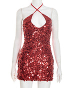 SS Elegant Strap Dress Red