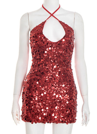 SS Elegant Strap Dress Red