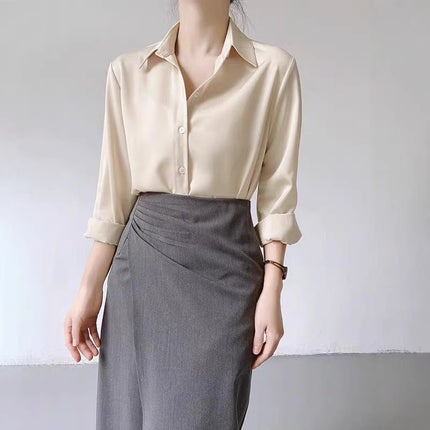 Women's Green Satin Shirt