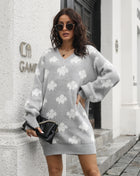 SS Knit Balloon Dress Grey