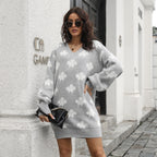 Women's Cloud Knit Balloon Dress Grey