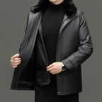 Men's Detachable Mink Cashmere Leather Jacket