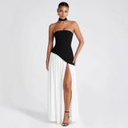 Sexy Backless Tube Top Split Dress