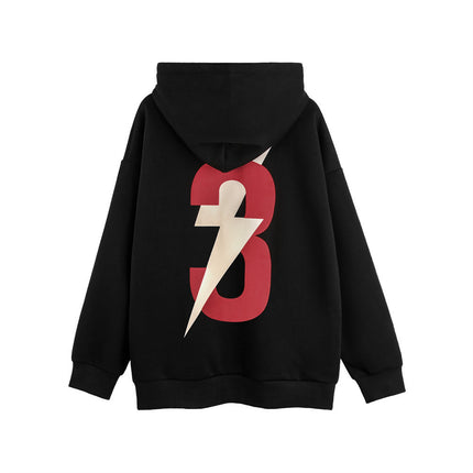 Men's Lightning Printed Hoodie Black