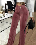 SS Velvet Pants Rose Red