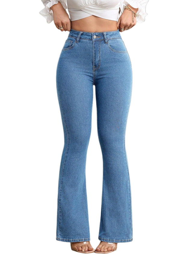 High Waist Flared Jeans Light blue
