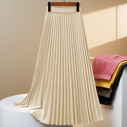 Women's Pleated High Waist Skirt champagne