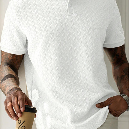 Men's Polo Collar Short-sleeved Shirt White
