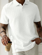 Men's Polo Collar Short-sleeved Shirt White