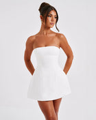 SS Backless Short Dresses White
