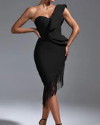 SS Shoulder Dress Black