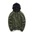 Men's Retro Contrast Color Hoodie Green